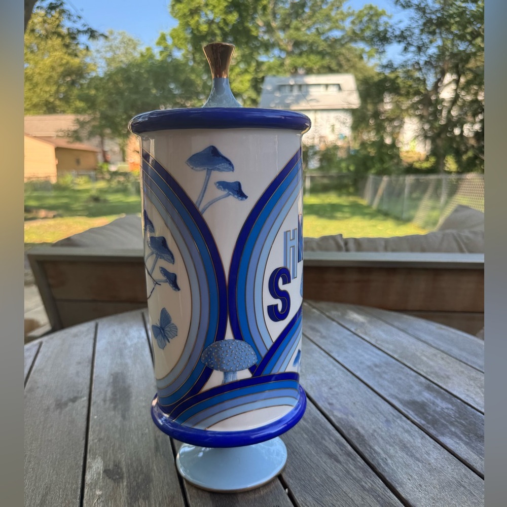 Jonathan Adler Ceramic Canisters ( 6" Dia, 14.5" H ) No. 1 of 2 - Picture 4 of 9